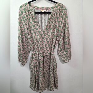 Boden Floral Green and Pink Women's Dress. Size 16.